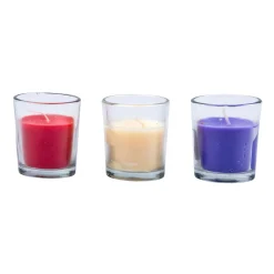 Duftkerze Set 3-teilig 5 x 6 cm bunt