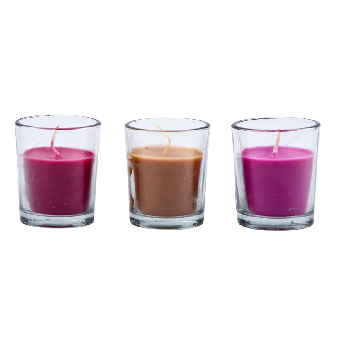 Duftkerze Set 3-teilig 5 x 6 cm bunt