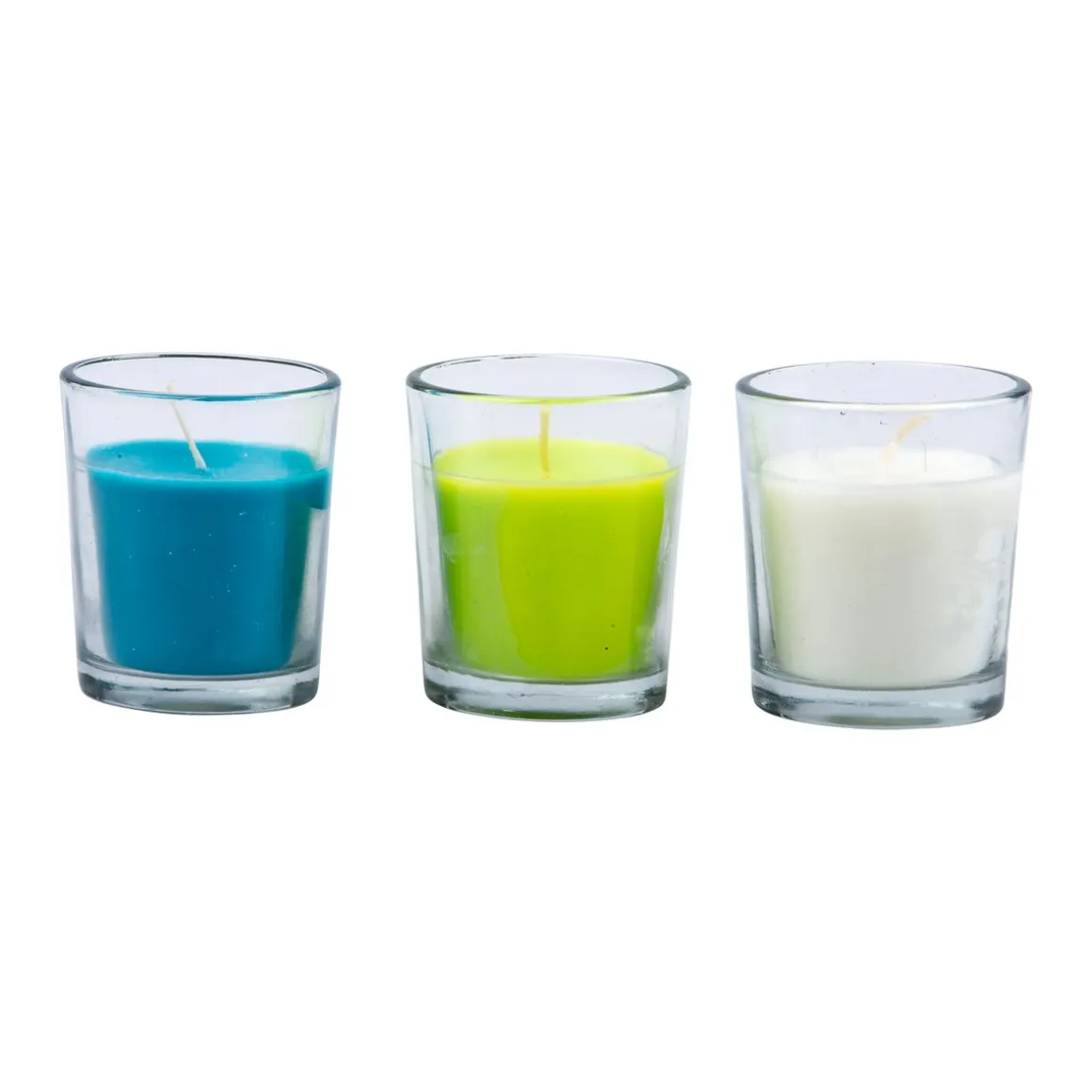Duftkerze Set 3-teilig 5 x 6 cm bunt