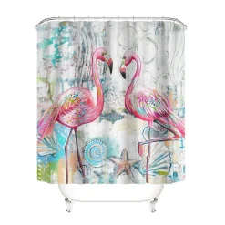 Duschvorhang 180 x 210 cm Flamingo