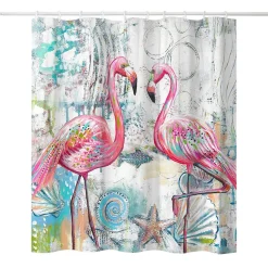 Duschvorhang 180 x 210 cm Flamingo