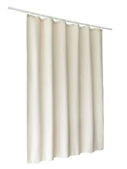 Duschvorhang 182 x 182 cm Leinen beige