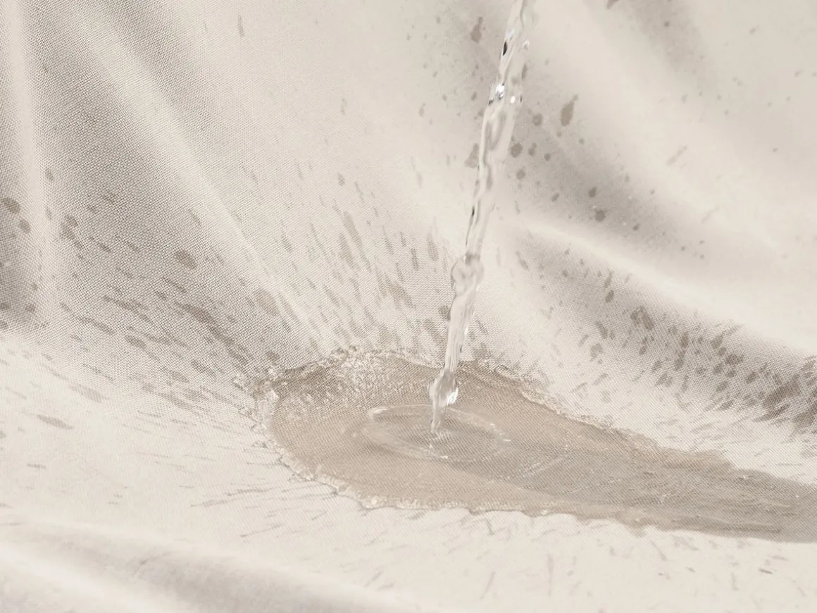 Duschvorhang 182 x 182 cm Leinen beige