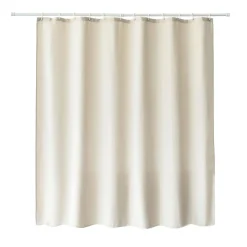 Duschvorhang 182 x 182 cm Leinen beige