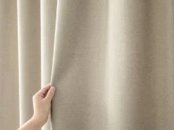 Duschvorhang 182 x 182 cm Leinen braun