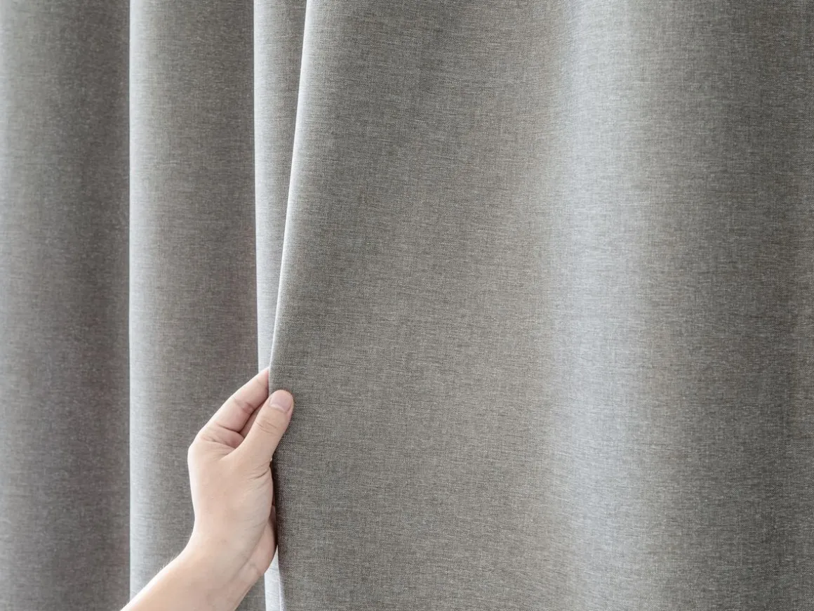 Duschvorhang 182 x 182 cm Leinen grau