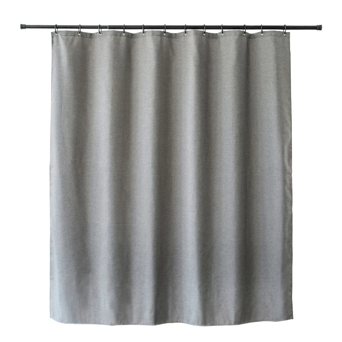 Duschvorhang 182 x 182 cm Leinen grau