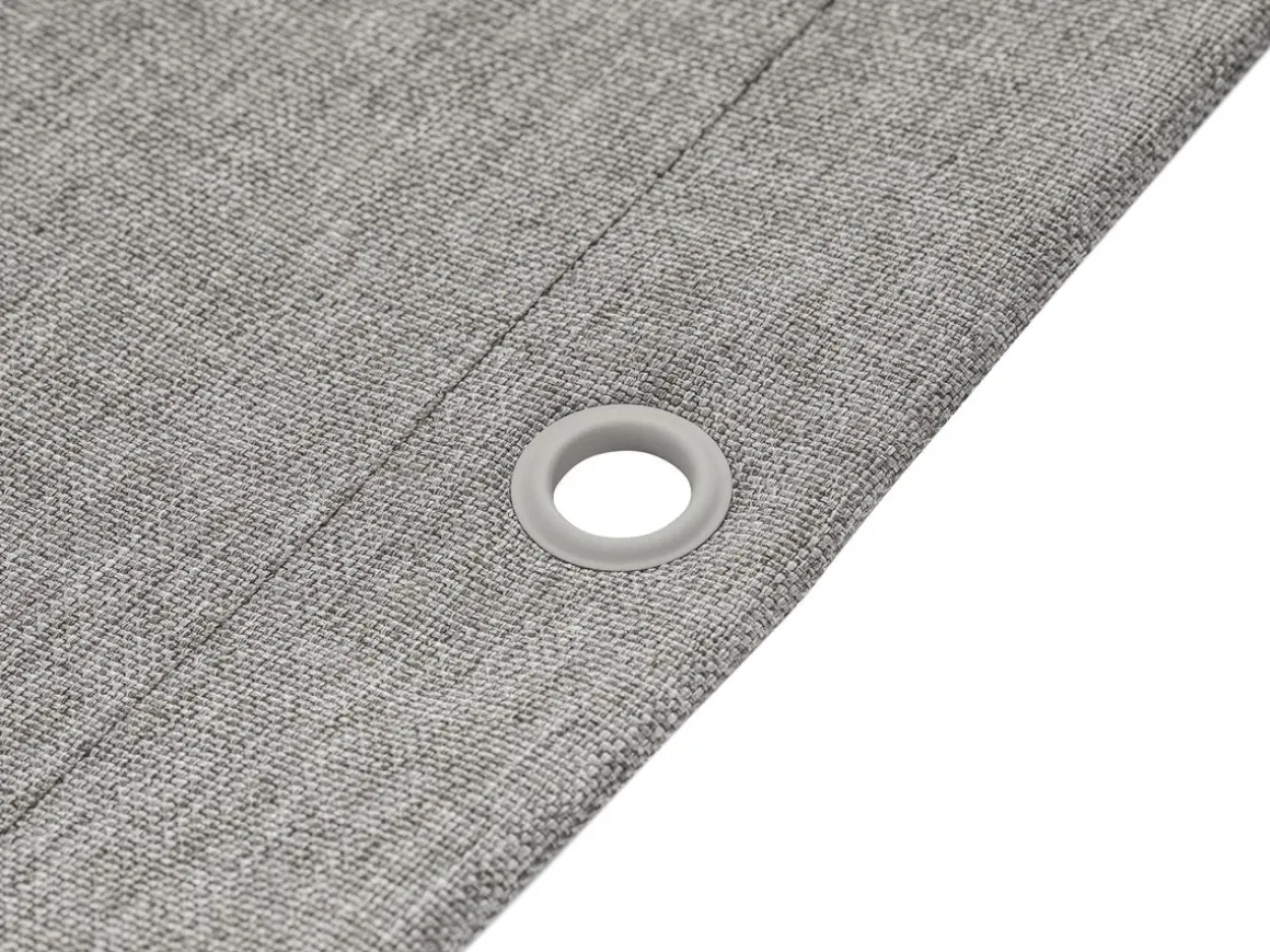 Duschvorhang 182 x 182 cm Leinen grau