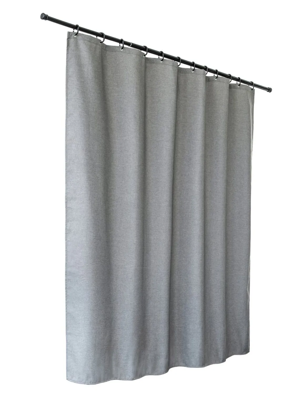 Duschvorhang 182 x 182 cm Leinen grau