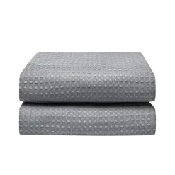 Duschvorhang 182 x 182 cm Waffel grau