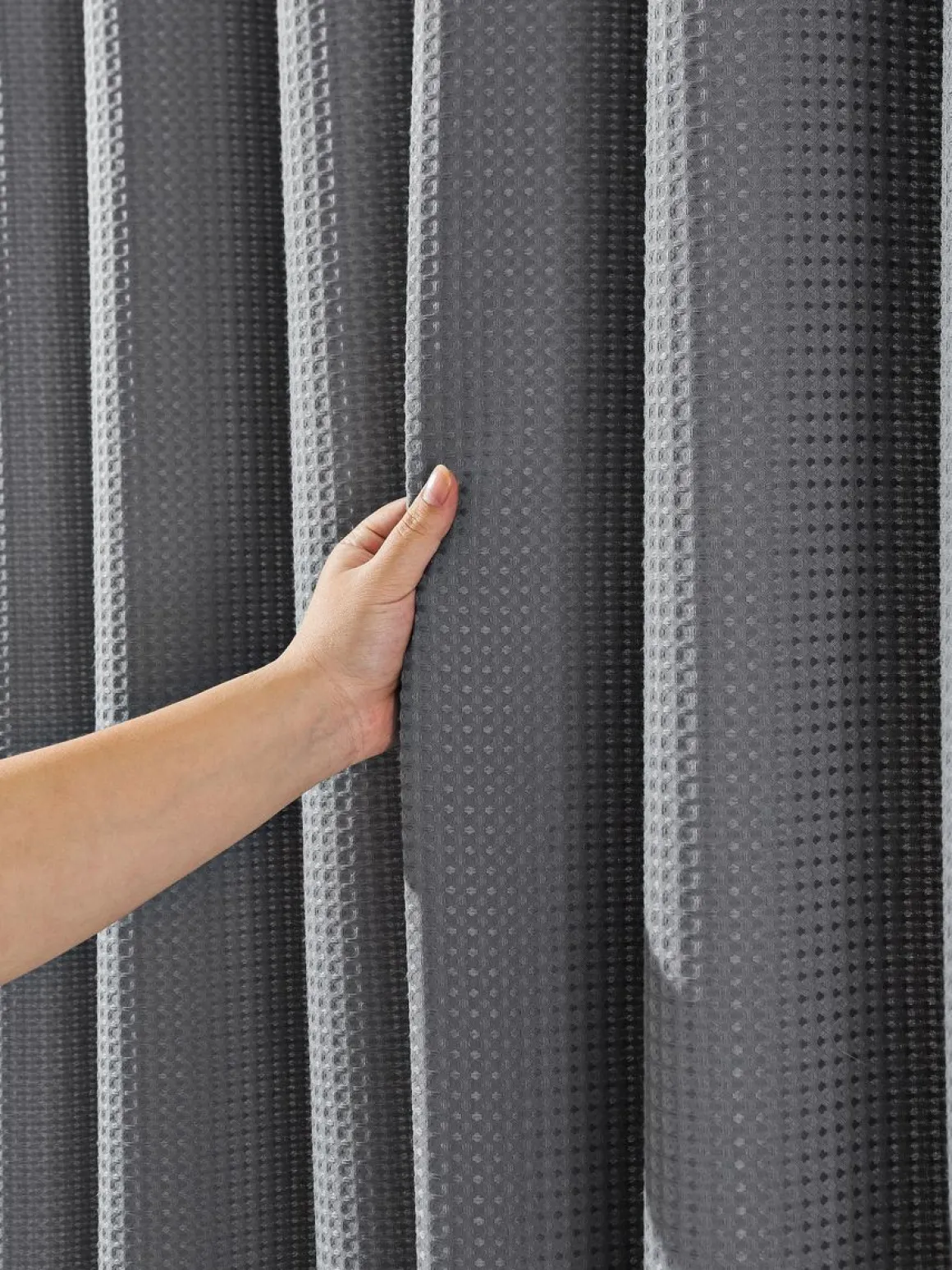 Duschvorhang 182 x 182 cm Waffel grau