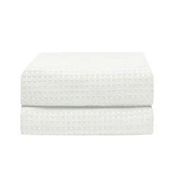 Duschvorhang 182 x 182 cm Waffel weiss