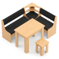 Eckbankgruppe CORNELIA 3-teilig braun/schwarz