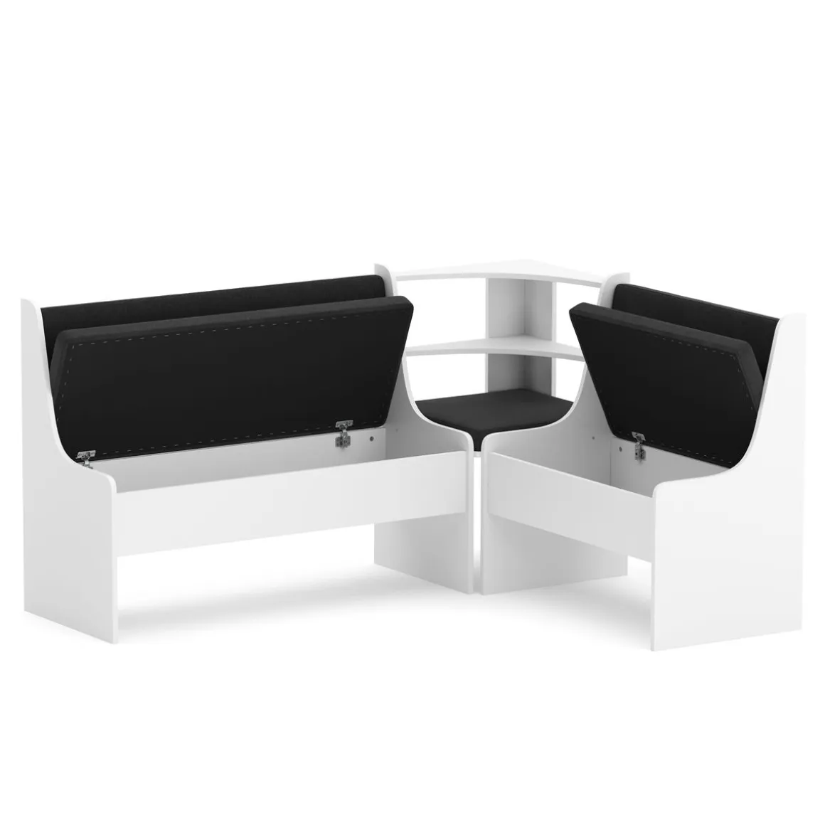 Eckbankgruppe CORNELIA 3-teilig weiss/schwarz