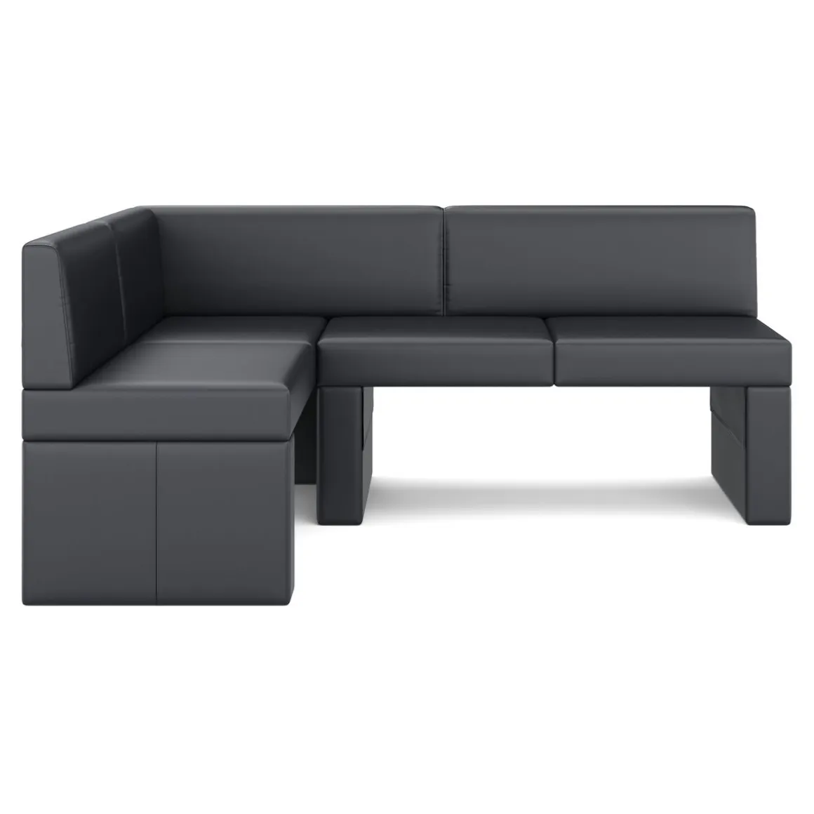 Eckbank Leder ERIKA 205 x 140 cm links schwarz