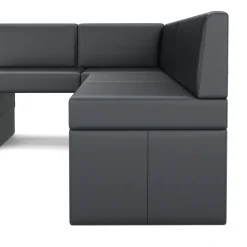 Eckbank Leder ERIKA 205 x 140 cm links schwarz