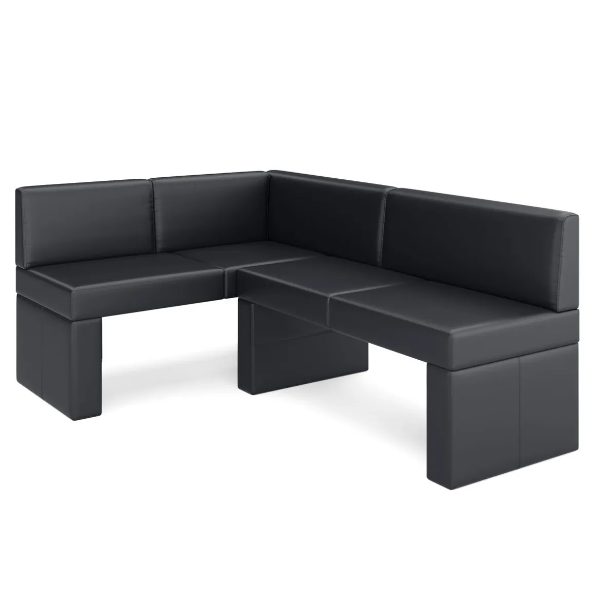 Eckbank Leder ERIKA 205 x 140 cm links schwarz