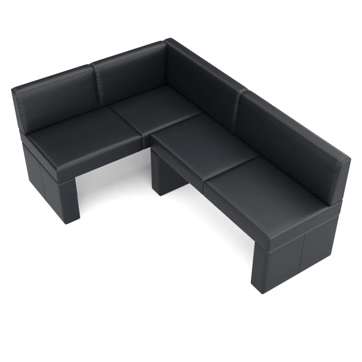 Eckbank Leder ERIKA 205 x 140 cm links schwarz