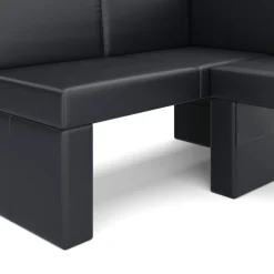 Eckbank Leder ERIKA 205 x 140 cm links schwarz