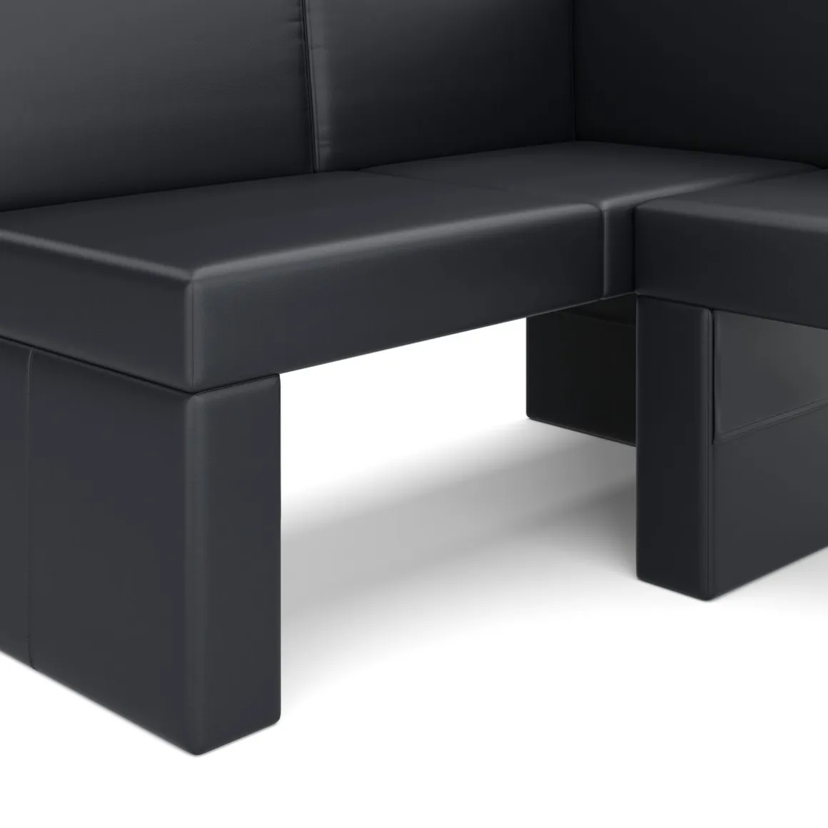 Eckbank Leder ERIKA 205 x 140 cm links schwarz