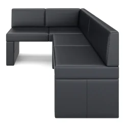 Eckbank Leder ERIKA 205 x 140 cm links schwarz