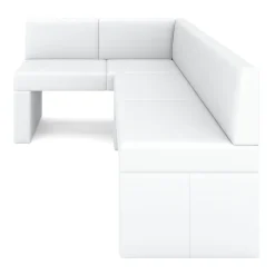 Eckbank Leder ERIKA 205 x 140 cm links weiss