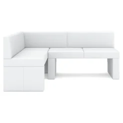 Eckbank Leder ERIKA 205 x 140 cm links weiss