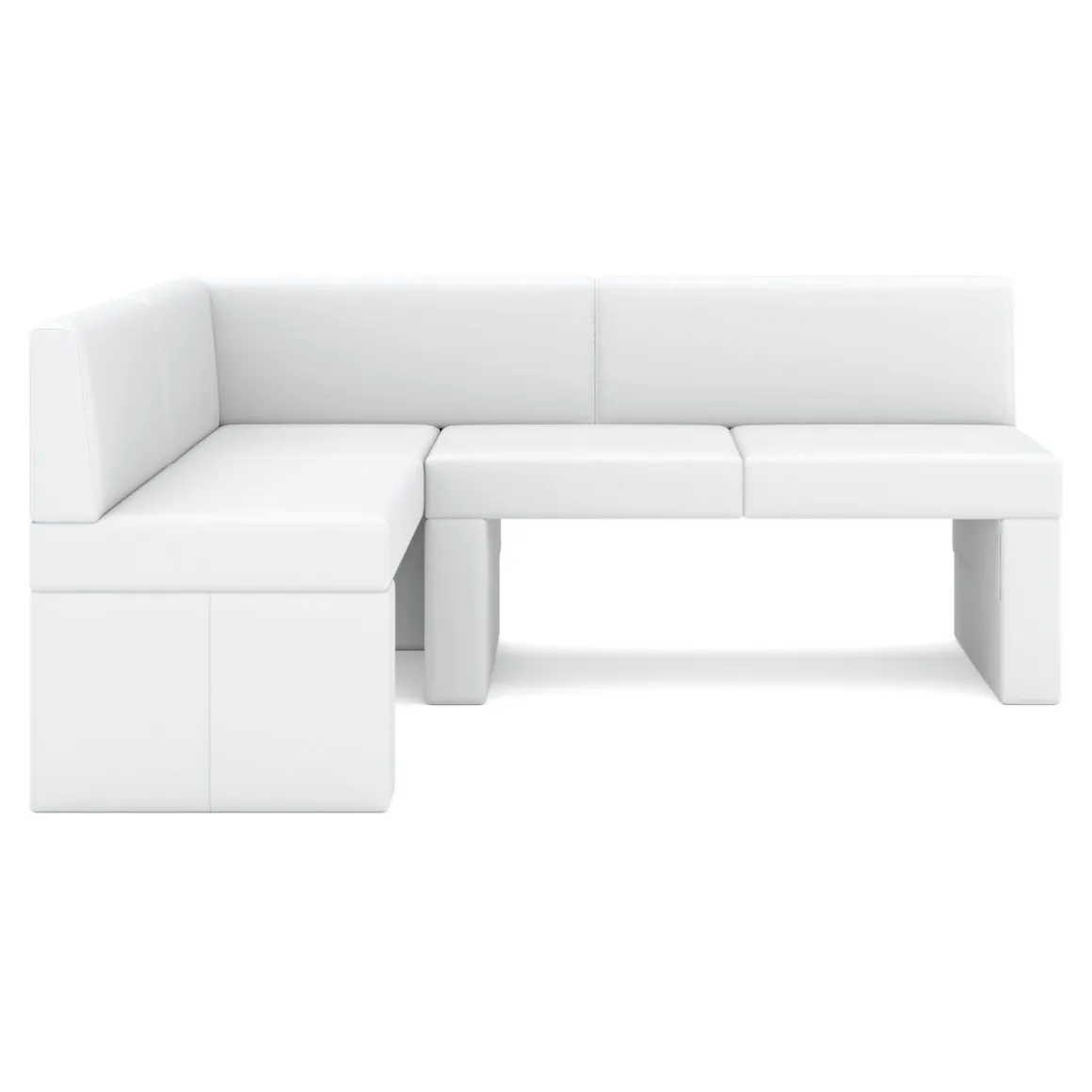 Eckbank Leder ERIKA 205 x 140 cm links weiss