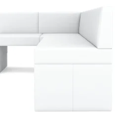 Eckbank Leder ERIKA 205 x 140 cm links weiss