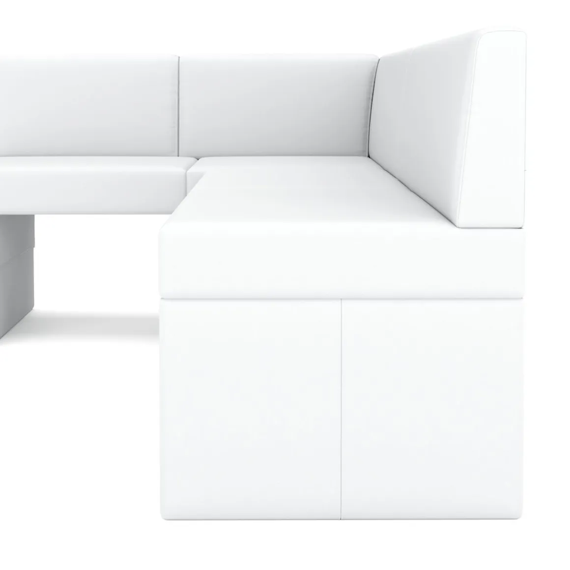 Eckbank Leder ERIKA 205 x 140 cm links weiss