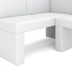 Eckbank Leder ERIKA 205 x 140 cm links weiss