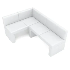 Eckbank Leder ERIKA 205 x 140 cm links weiss