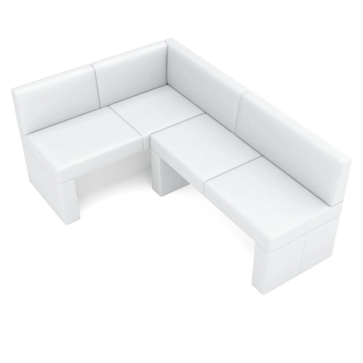 Eckbank Leder ERIKA 205 x 140 cm links weiss
