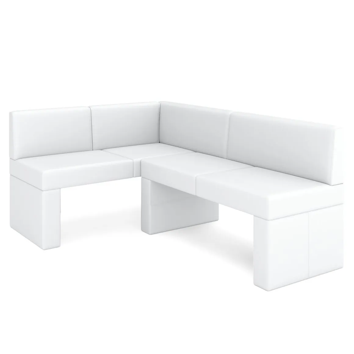Eckbank Leder ERIKA 205 x 140 cm links weiss