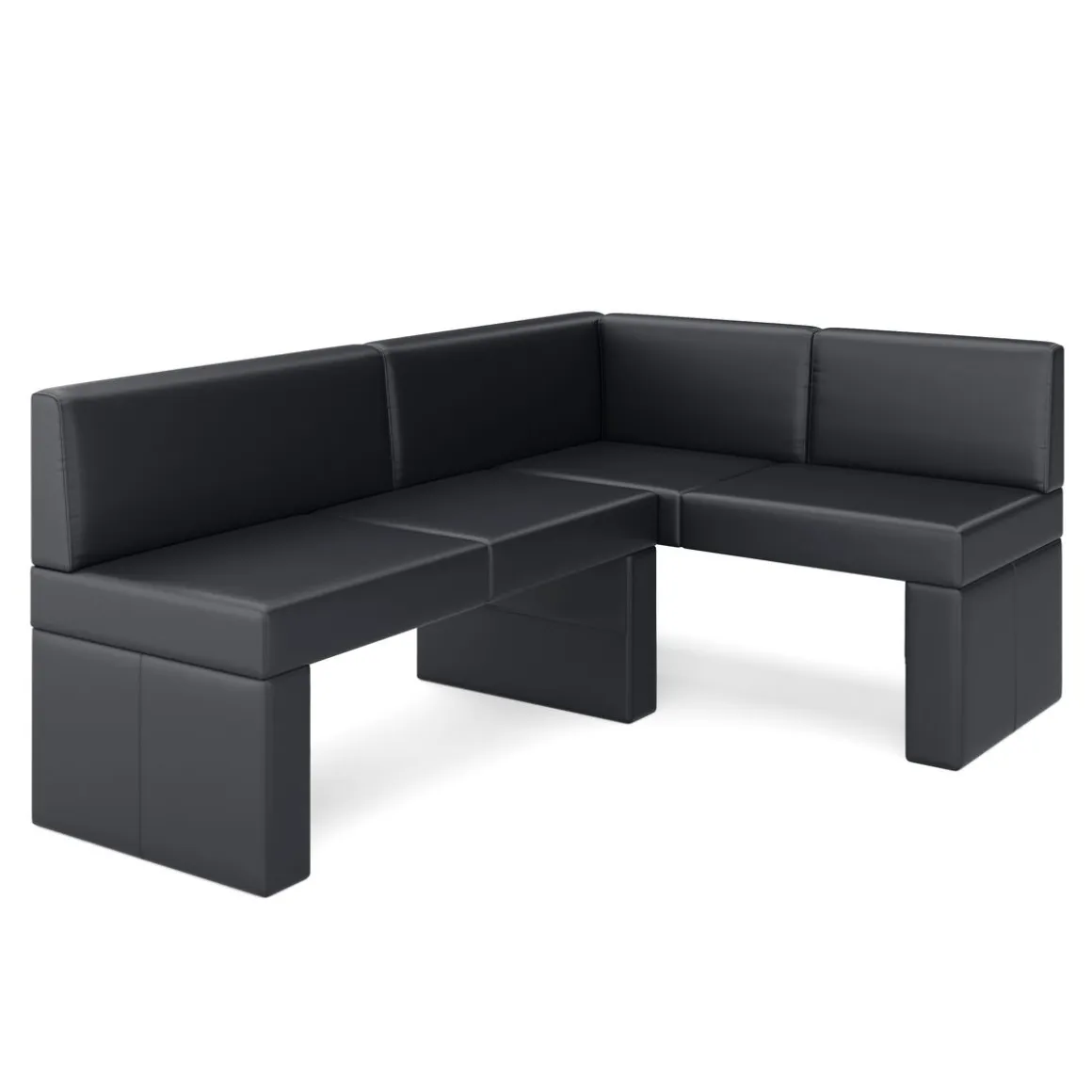 Eckbank Leder ERIKA 205 x 140 cm rechts schwarz