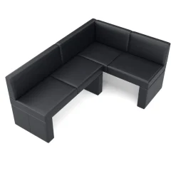 Eckbank Leder ERIKA 205 x 140 cm rechts schwarz