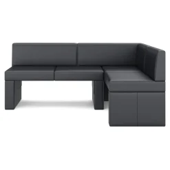 Eckbank Leder ERIKA 205 x 140 cm rechts schwarz