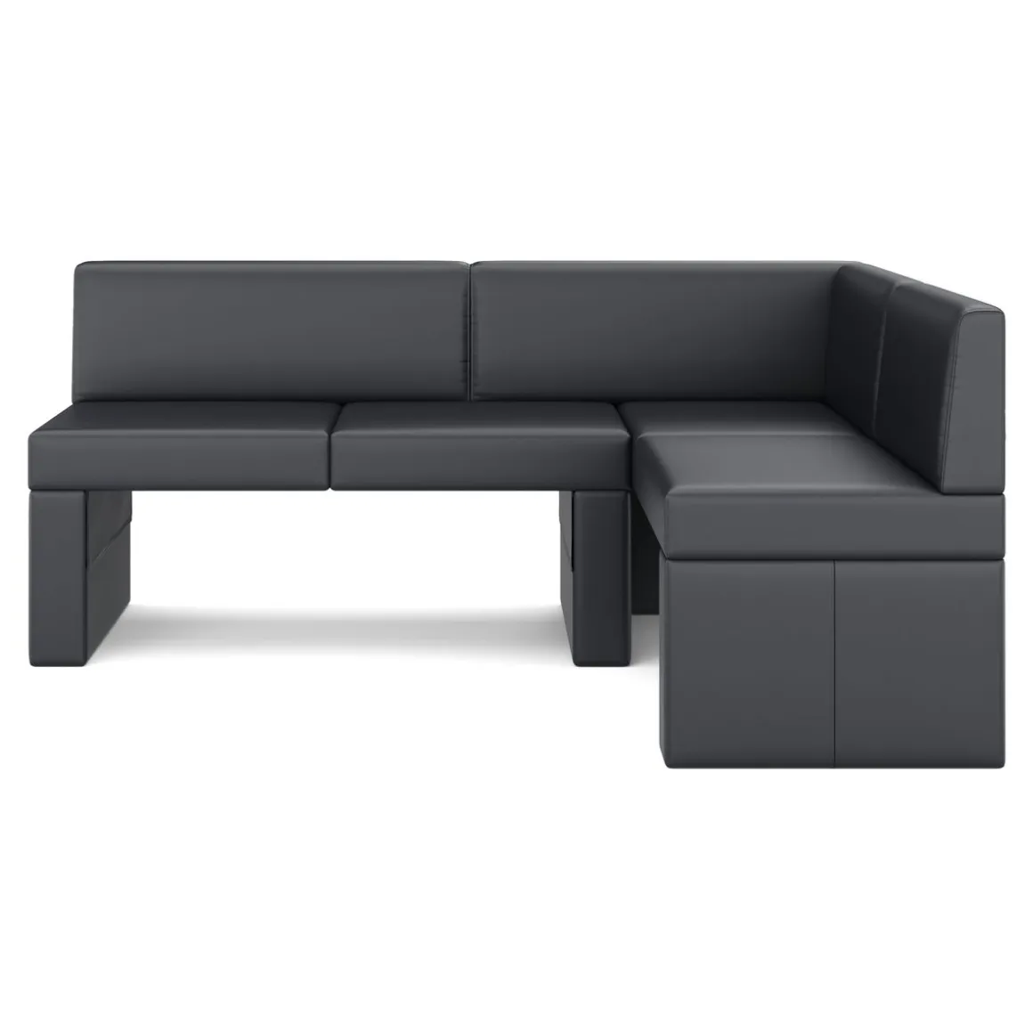 Eckbank Leder ERIKA 205 x 140 cm rechts schwarz