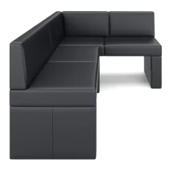 Eckbank Leder ERIKA 205 x 140 cm rechts schwarz