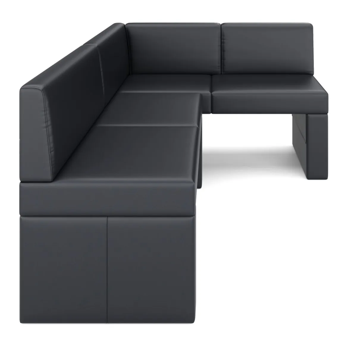 Eckbank Leder ERIKA 205 x 140 cm rechts schwarz