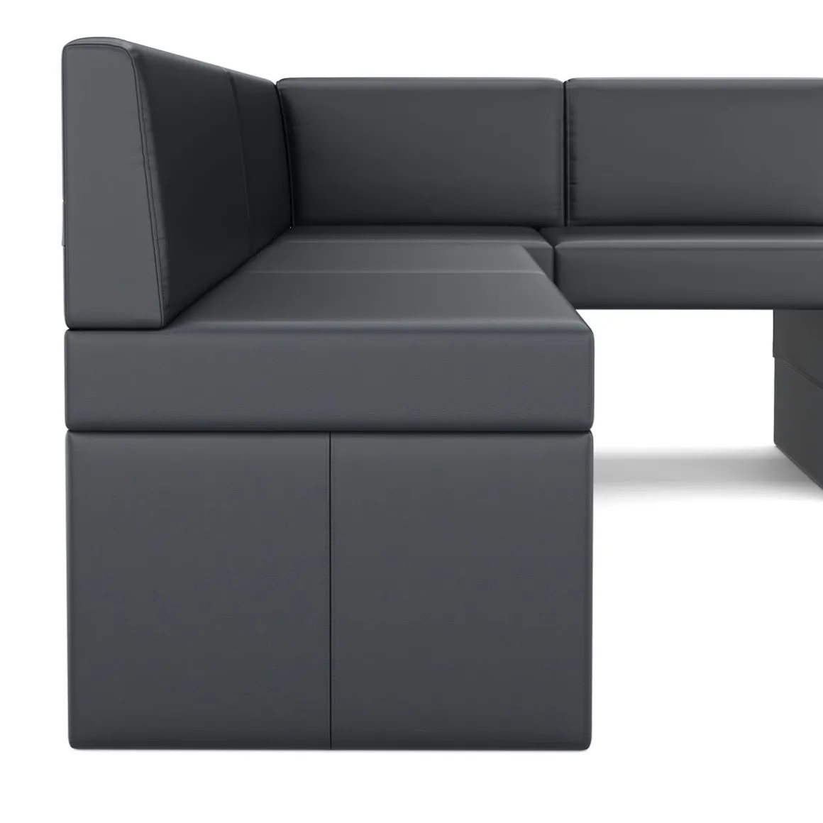 Eckbank Leder ERIKA 205 x 140 cm rechts schwarz
