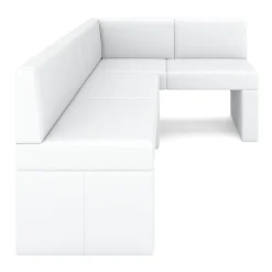 Eckbank Leder ERIKA 205 x 140 cm rechts weiss
