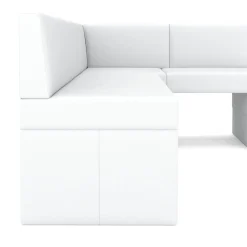 Eckbank Leder ERIKA 205 x 140 cm rechts weiss