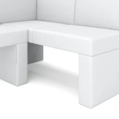 Eckbank Leder ERIKA 205 x 140 cm rechts weiss