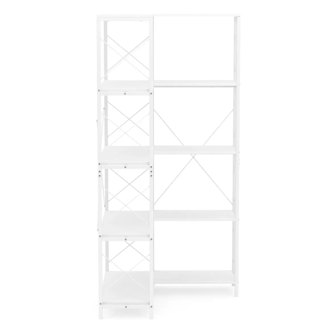 Eckregal AGATA mit 5 Ebenen 100 x 167 cm weiss