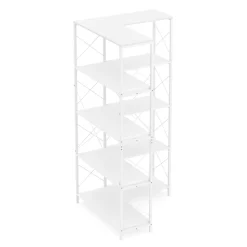 Eckregal AGATA mit 5 Ebenen 100 x 167 cm weiss
