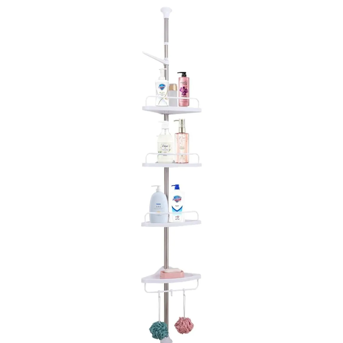 Eckregal Duschablage 120-320 cm weiss