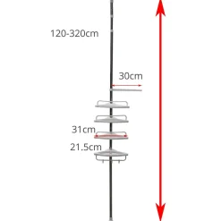 Eckregal Duschablage 120-320 cm weiss