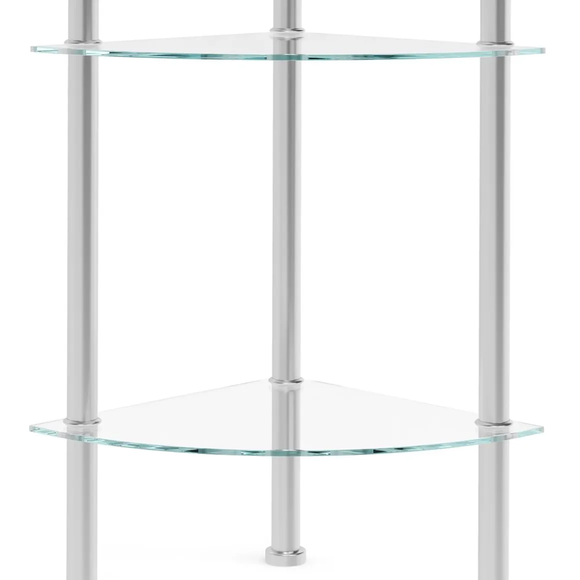 Eckregal Glas mit 4 Ebenen 30 x 108 cm silber