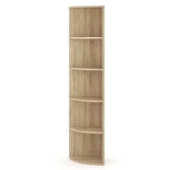 Eckregal mit 6 Ebenen MARKUS 40 x 180 cm hellbraun